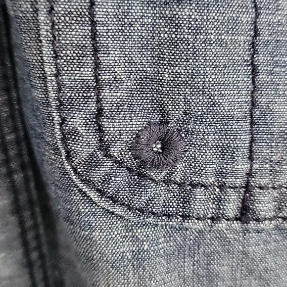 Duluth Trading Organic Cotton Rootstock Denim Long Sleeve Gardening Dress SZ XS - Picture 13 of 14